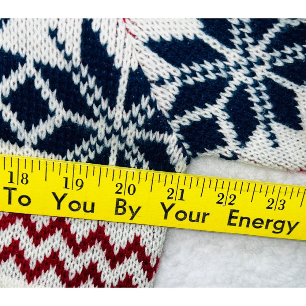 Fellsgate Mens Sweater Knit Large Winter Pattern Cream 100% Acrylic - Picture 2 of 4